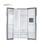 داخل یخچال فریزر سامسونگ RS25 نقر ای
