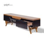 میز تلویزیون متین R220 مشکی گردویی