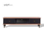 میز تلویزیون متین R240 مشکی قهوه ای روشن