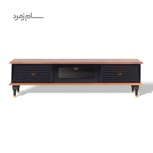 میز تلویزیون متین R240 مشکی قهوه ای روشن